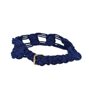 Temperley‎ London Knot Braided Rope Belt Blue Adjustable Boho